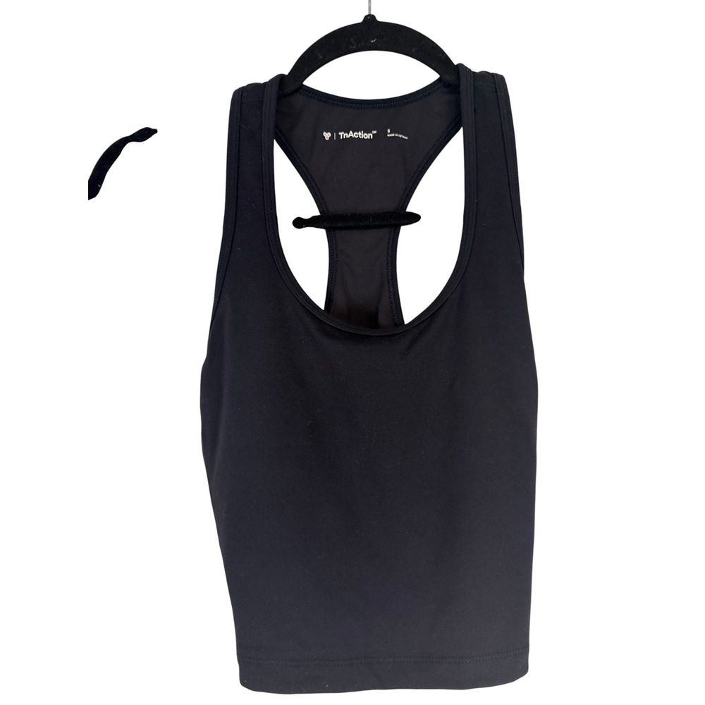 Aritzia TnAction Black Racerback Cropped Active Tank Top Small